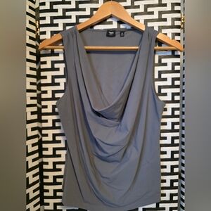 Aritzia TEN Cowl Neck Sleeveless Blouse | Soft Grey Draped Top | Size Medium